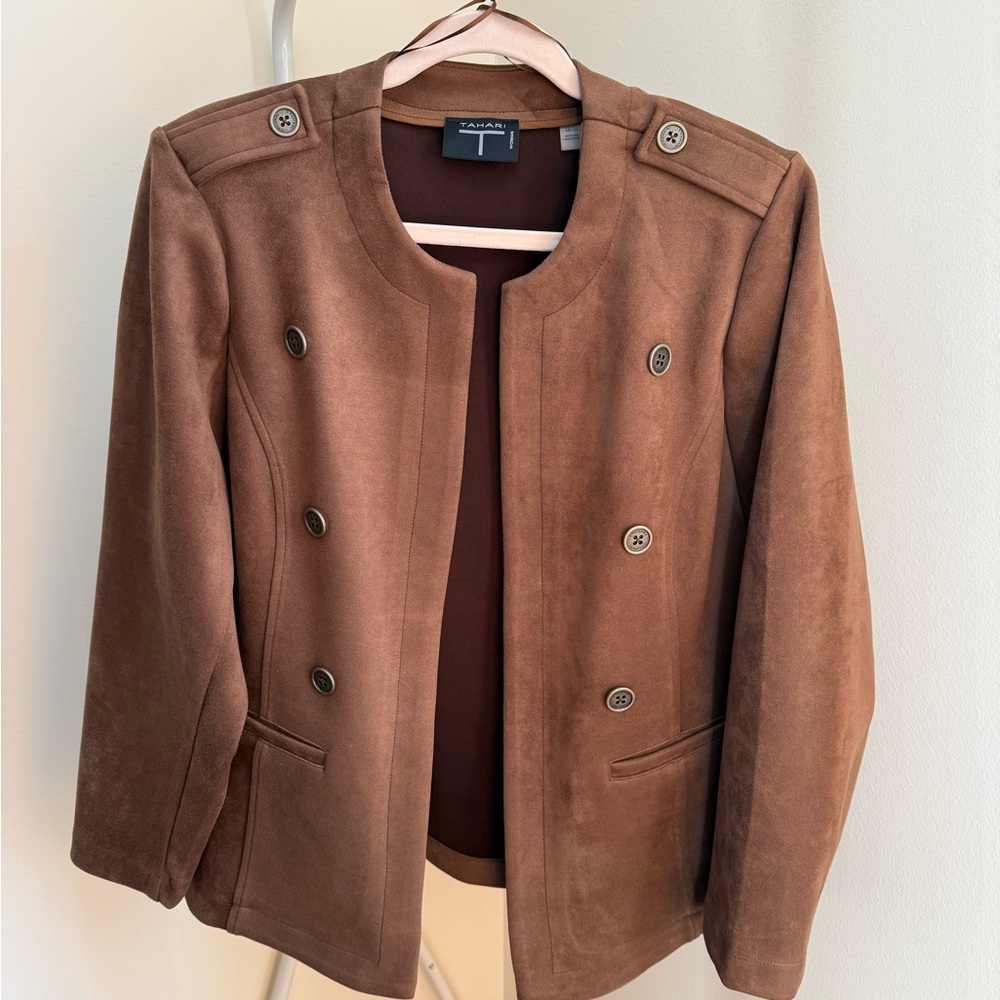 Tahari Woman Chocolate Double-Breasted Blazer